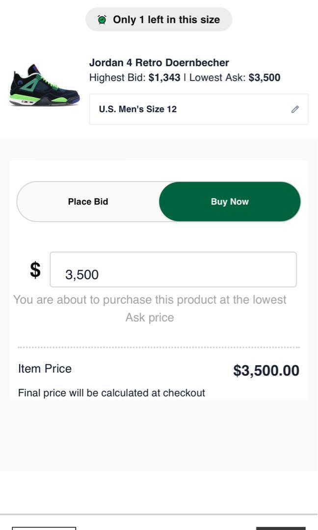 Jordan 4 outlet doernbecher price