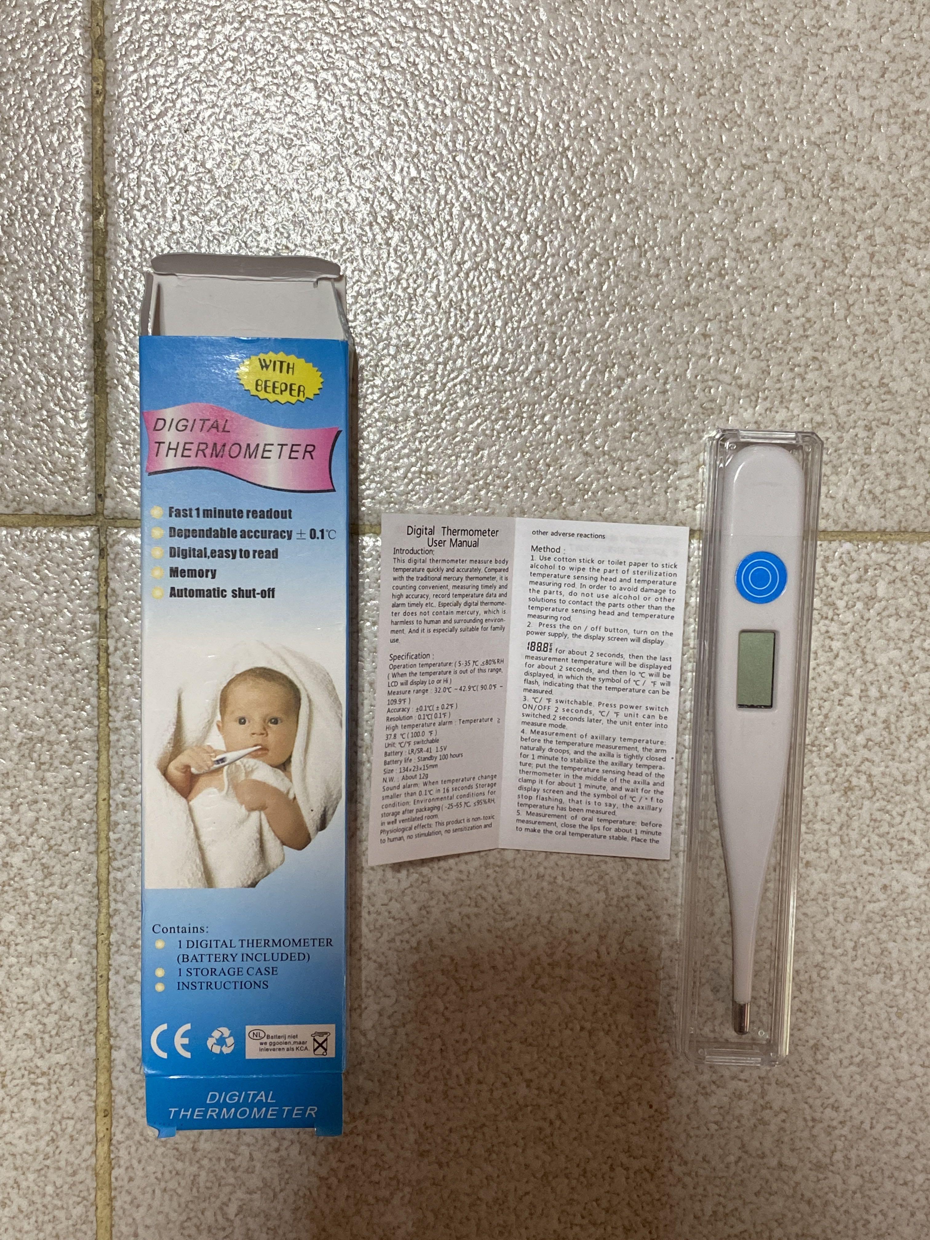 Digital Thermometer with Beeper, Health & Nutrition, Thermometers on