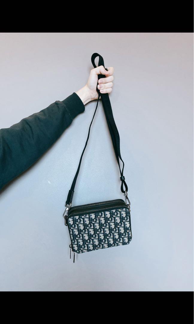 Dior oblique jacquard pouch shoulder strap bag, Men's Fashion, Bags