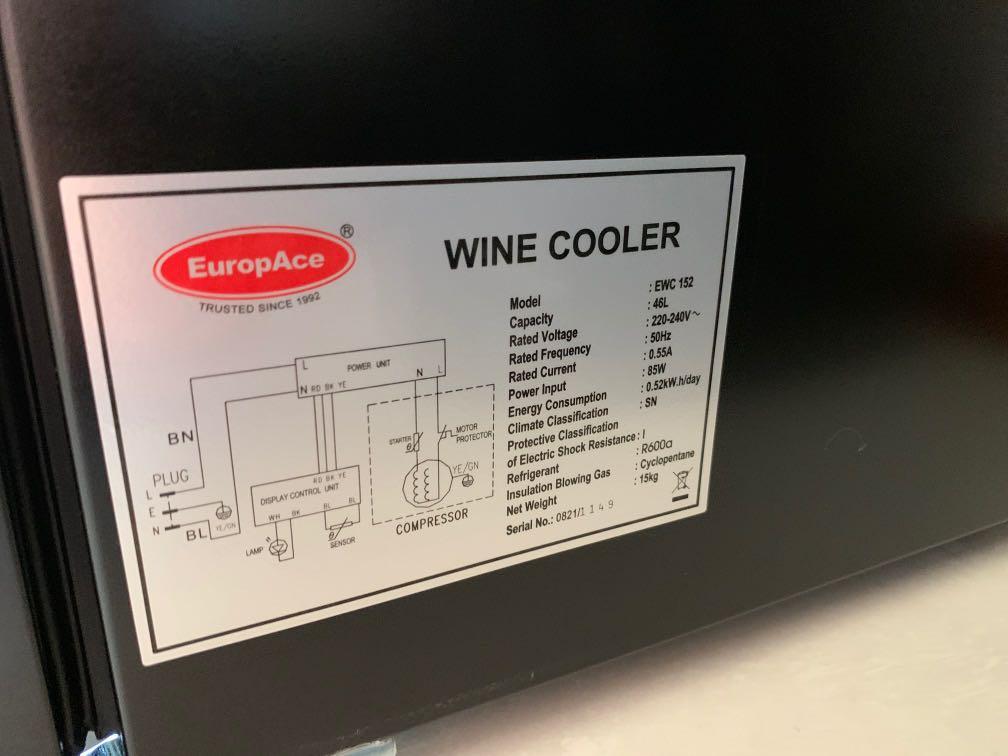 Europace EWC152 Wine Chiller, TV & Home Appliances, Kitchen Appliances