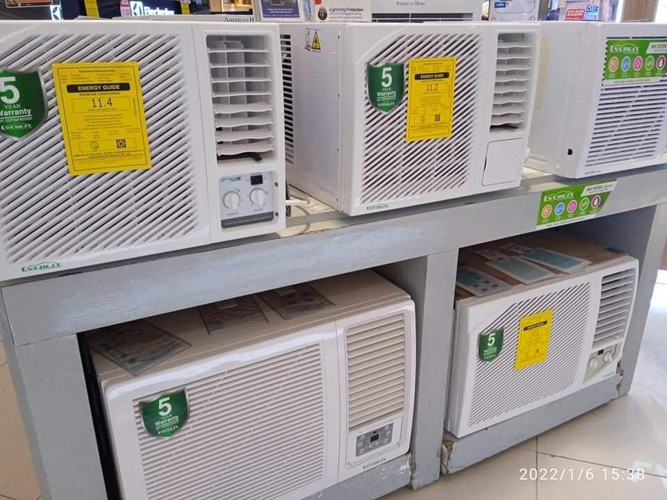 EVEREST WINDOW TYPE INVERTER AIRCON (Category: Air Conditioning and Heating) located in Quezon City. Submitted by annys.online (Listing ID 1135743026, Image 1). Description: EVEREST WINDOW TYPE INVERTER AIRCON ETIV10AWDG-23,400 ETIV15AWDG- 27,300 ETIV20AWDG- 32,750 ETIV25AWDG- 37,000 Brand new and sealed with warranty and receipt 7 days outright replacement on factory defect 1 yr warranty on parts and service Pick up / Viewing in the store locate