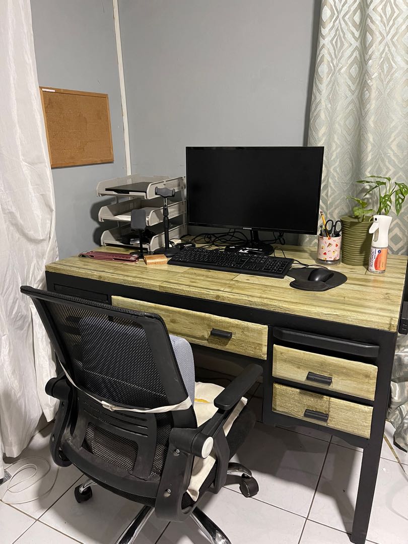 Vintage Executive Computer Table Work from Home Desk table ikea wfh 