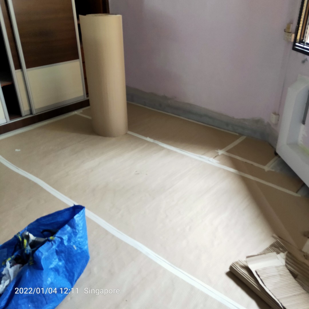 Floor protection , using corrugated paper, Furniture & Home Living