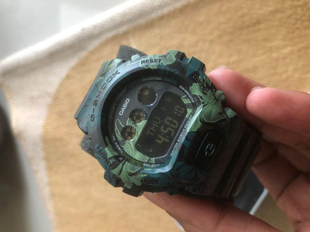 G shock floral green top