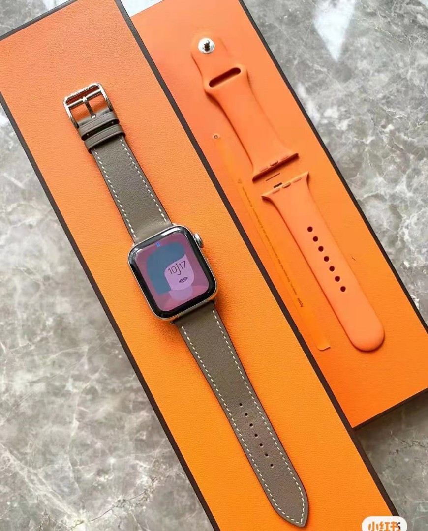 Hermes apple watch s7 45mm大象灰銀盤手錶, 手提電話, 智能穿戴裝置及