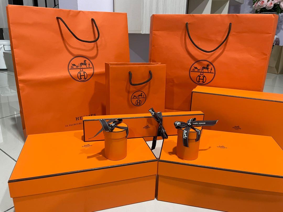 Hermes paper bag & box 💯 Authentic from boutique, Luxury, Bags & Wallets  on Carousell
