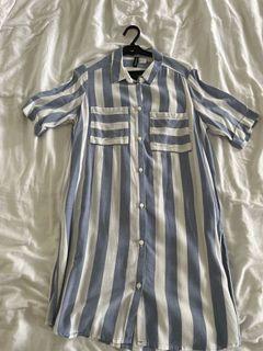 H&M striped shirt dress