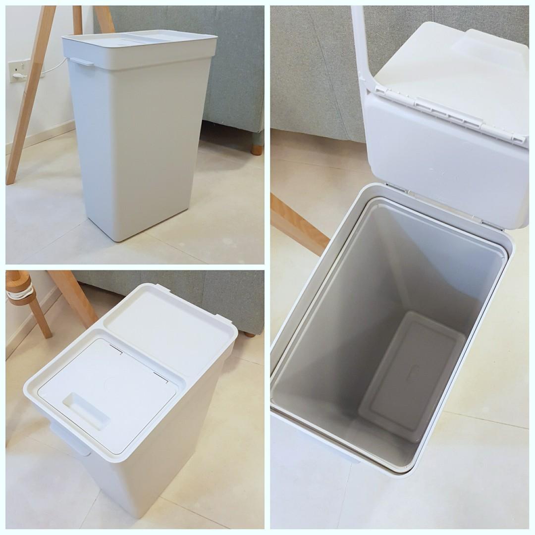 Ikea Hallbar Bin with lid 35L, Furniture & Home Living, Cleaning