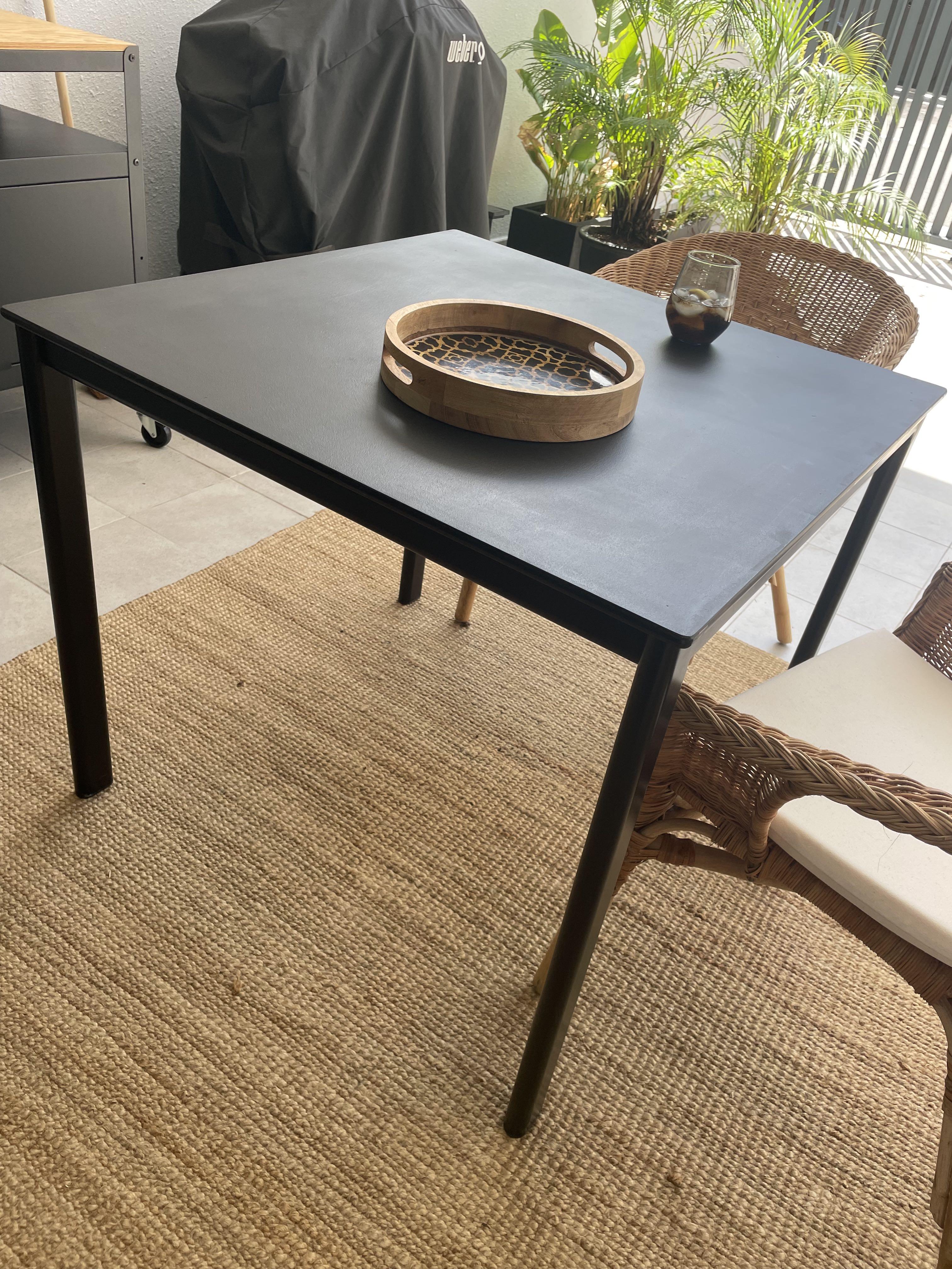 IKEA outdoor table, black. Powder coated, Metal., Furniture & Home