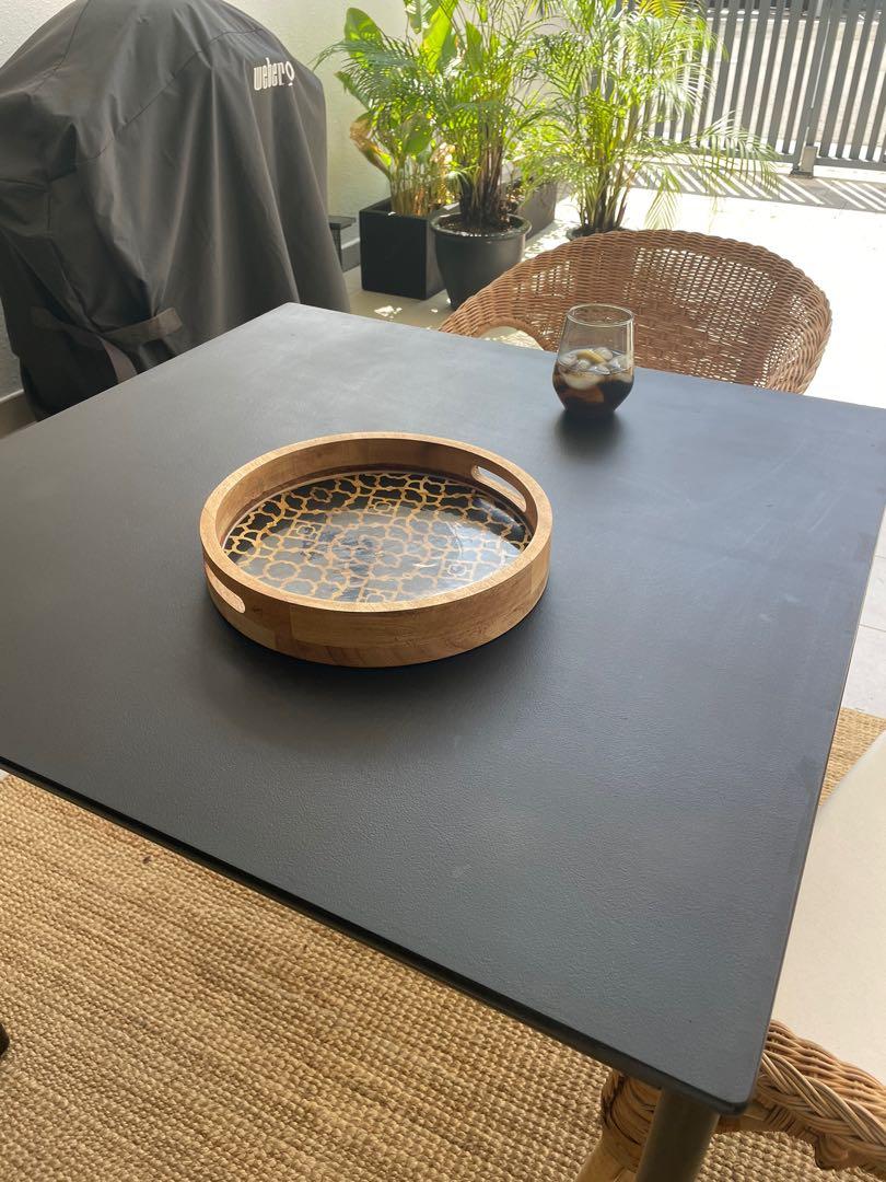 IKEA outdoor table, black. Powder coated, Metal., Furniture & Home