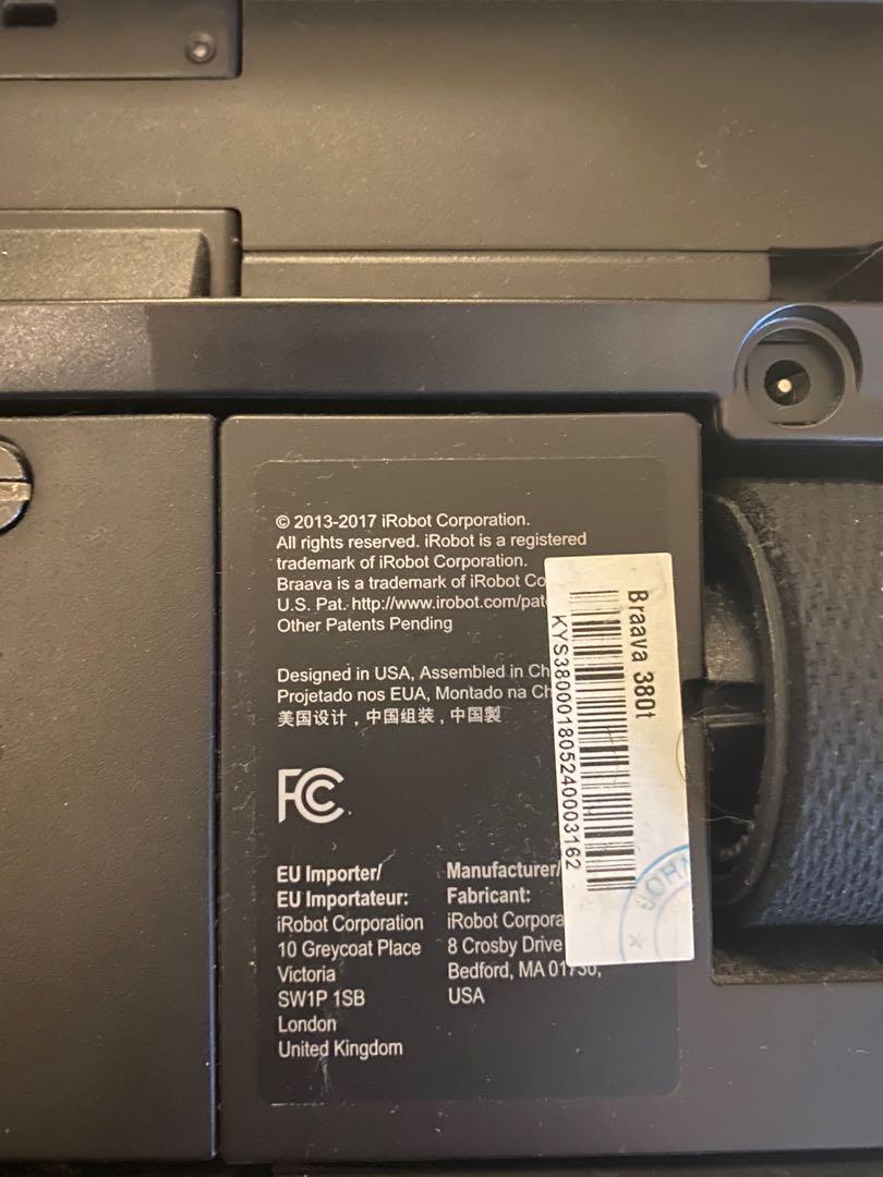 Serial Number Irobot Braava IRobot Braava 380t, TV Home Appliances