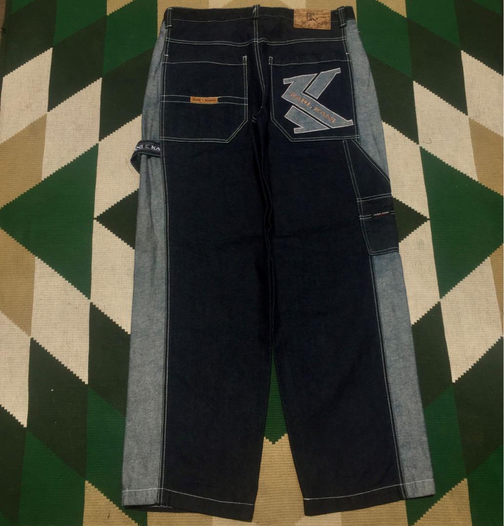 Karl Kani Baggy Carpenter Denim Pants, Fesyen Pria, Pakaian , Bawahan di  Carousell