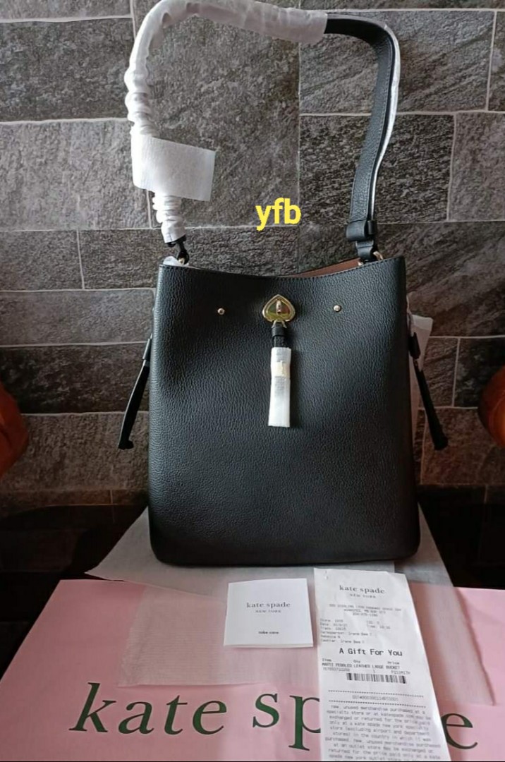 KATE SPADE Large Marti Bucket Bag in Black, Luxury, Bags & Wallets on  Carousell