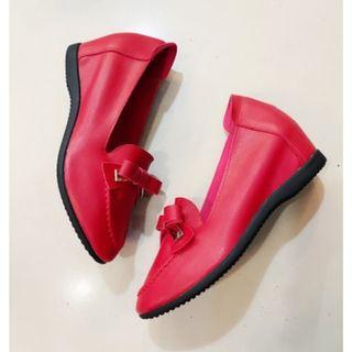 Ladies Red semi wedge shoes