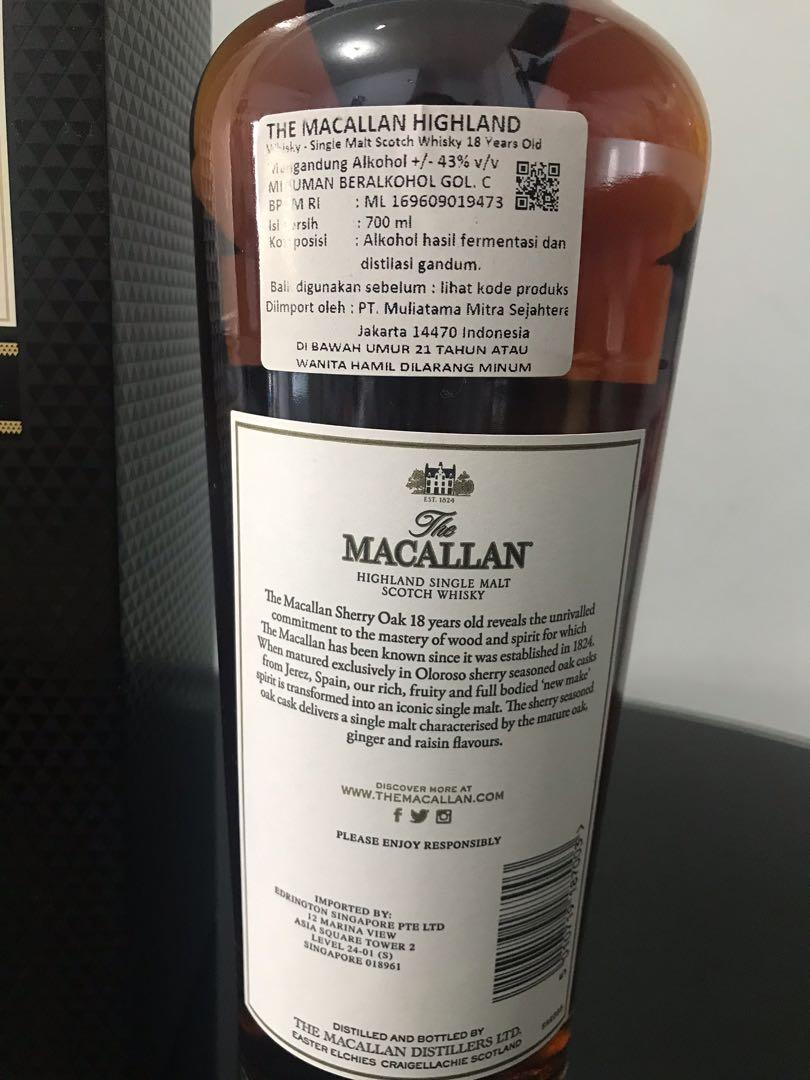 Macallan 18 Original 2018 Jual Santai‼️, Makanan & Minuman ...
