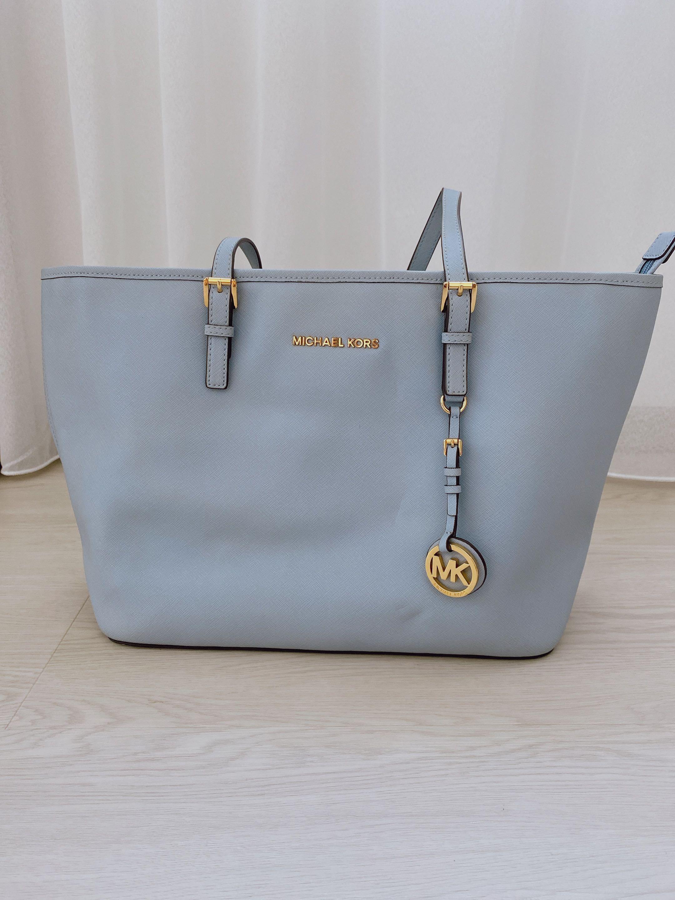 Michael Kors Leather Tote Bag Baby Blue