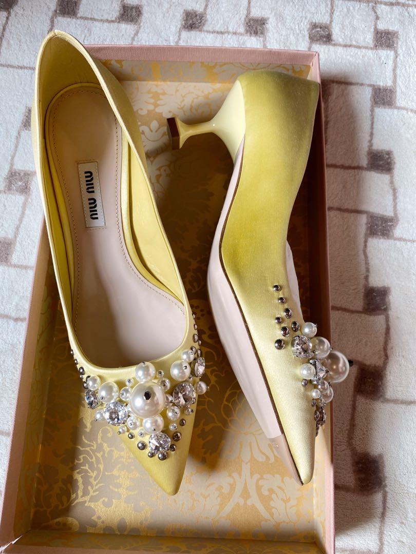 NEW Miu Miu shoes crystal satin pump 36 Carousell