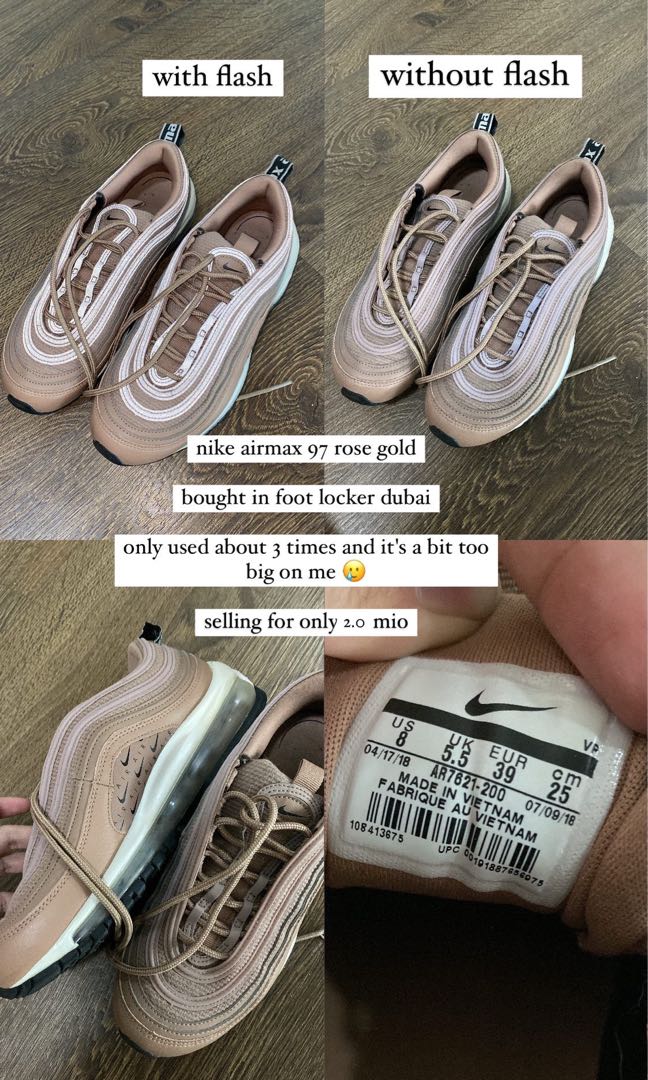 nike air 97 rose gold