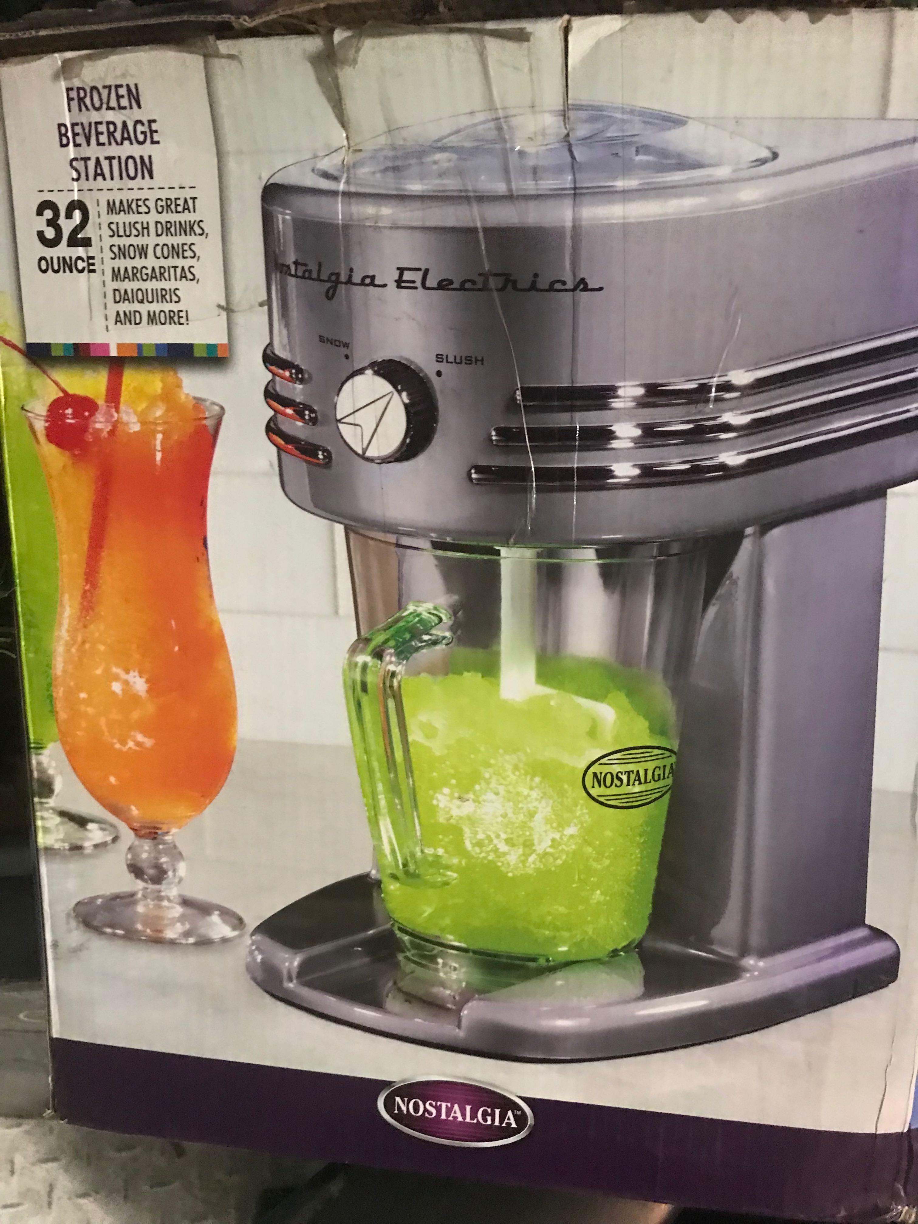 Nostalgia Frozen Beverage Station (Category: Juicers, Blenders & Grinders) located in Pasay City. Submitted by meostore (Listing ID 1135714690, Image 1). Description: 😃😁 PLEASE READ CAREFULLY 🛒 ✅ Good Condition ✅ 110V AND NEEDS STEP DOWN TRANSFORMER (SEE PICTURE FOR WATTAGE) 200 WATTS ✅ US QUALITY AND BRAND ✅ WITH BOX ✅ NO ISSUE UNLESS STATED IN THE POST ‼️ PM FOR MORE DETAILS ‼️.
