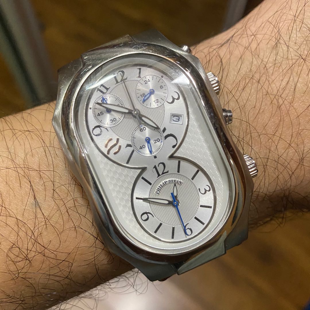 Philip Stein Signature Chronograph Mens Oversized Watch Luxury