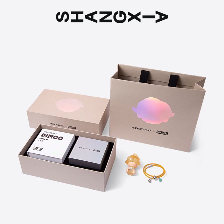 POPMART x SHANG XIA 限定DIMOO 茶夢永恆藍&溫暖黃手繩手鍊禮盒