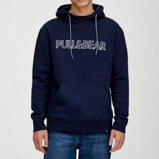 Pull & Bear Logo Hoodie (Navy Blue)
