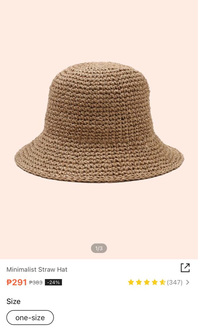 SHEIN minimalist straw hat, Women's 