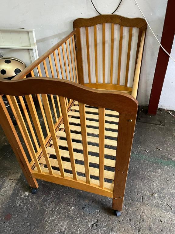 Solid Wood Katil Baby Cot Wheels, Babies & Kids, Baby Nursery & Kids