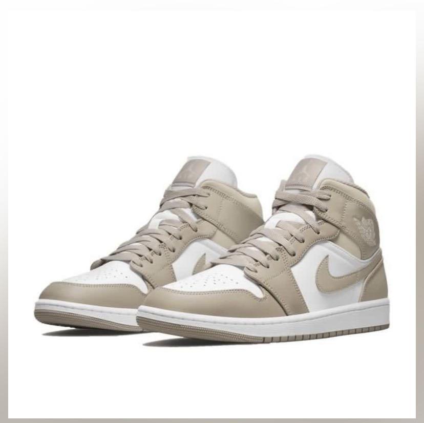 🚨STEAL US10.5🚨Air Jordan 1 Mid Linen, Men's Fashion, Footwear, Sneakers  on Carousell