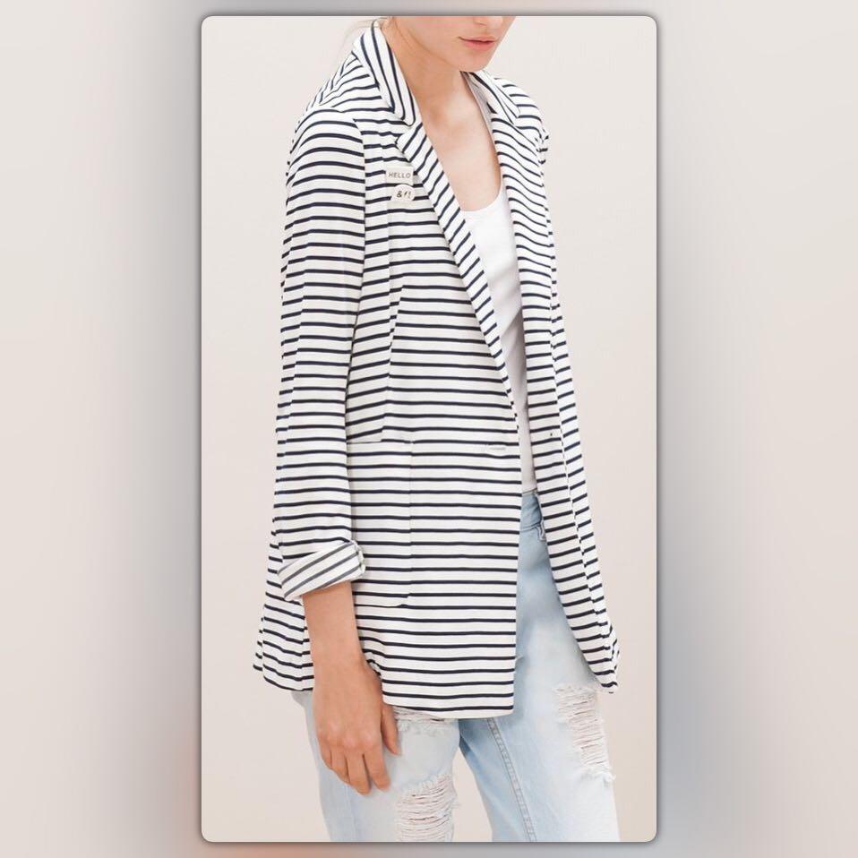 stradivarius striped blazer