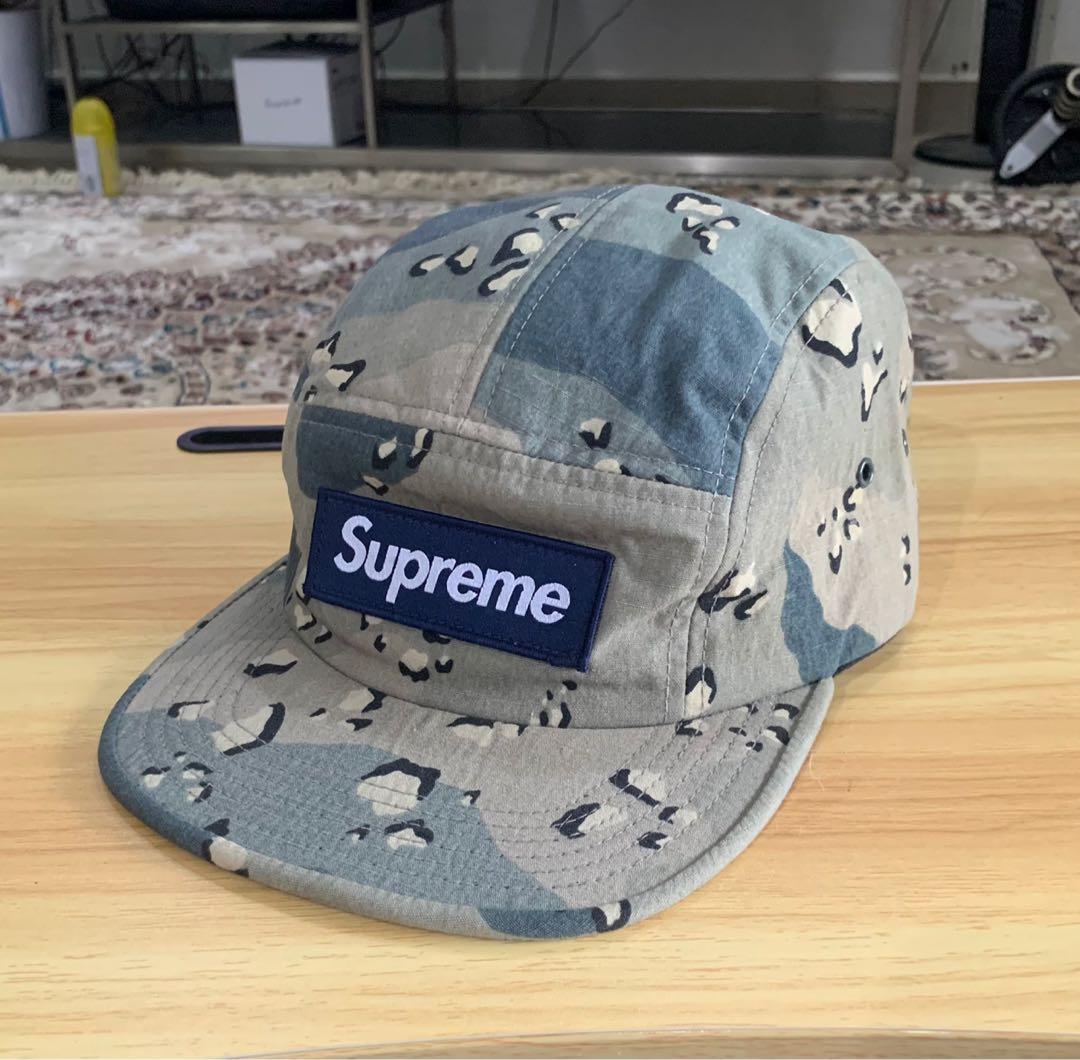 Supreme Camp Cap Blue Camo Men s Fashion Watches Accessories
