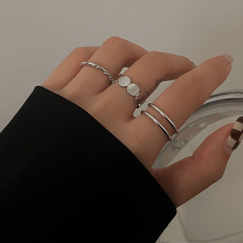 Cheap silver on sale ring set