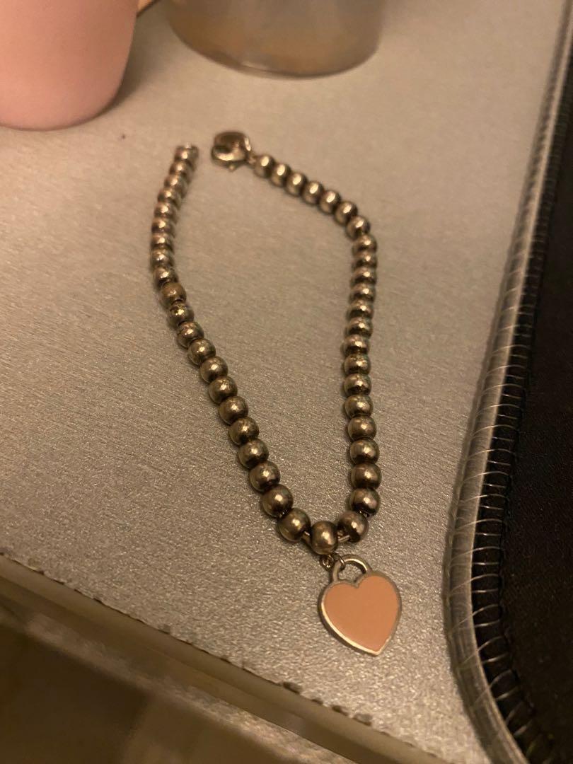 Tiffany and co pink heart bracelet clearance