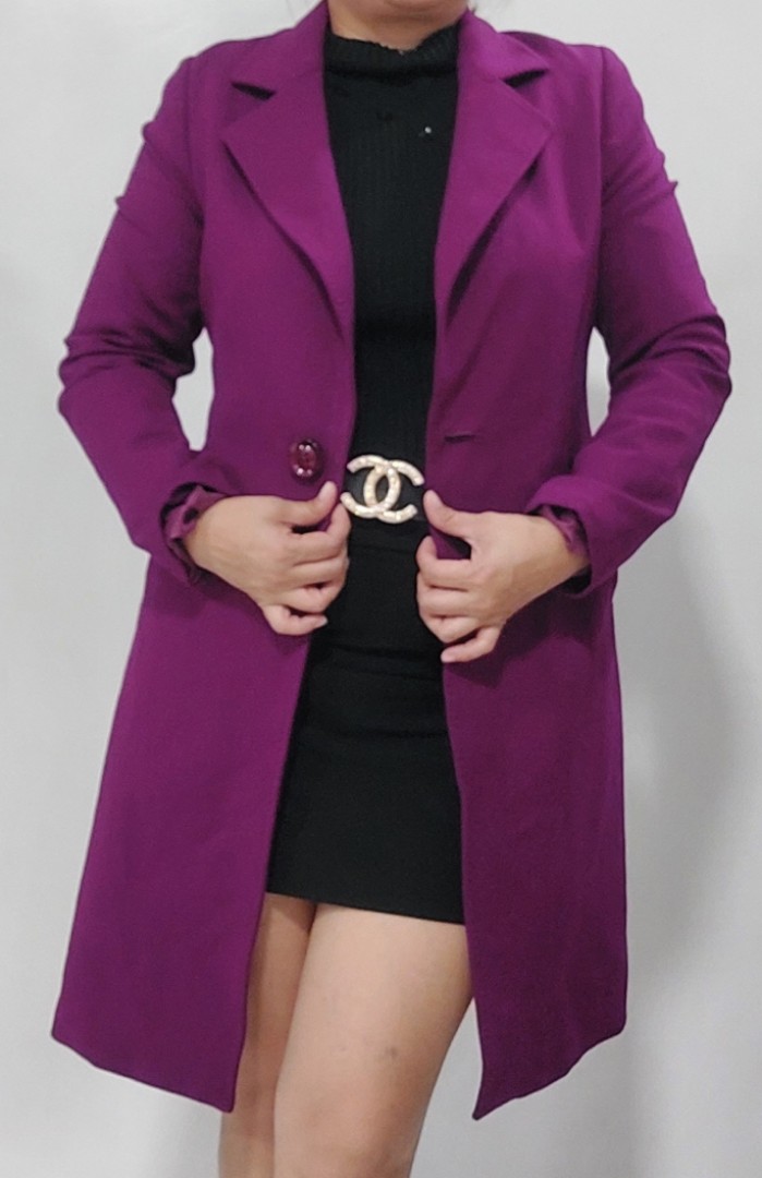 VIOLET FLOOR LENGTH TRENCH COAT