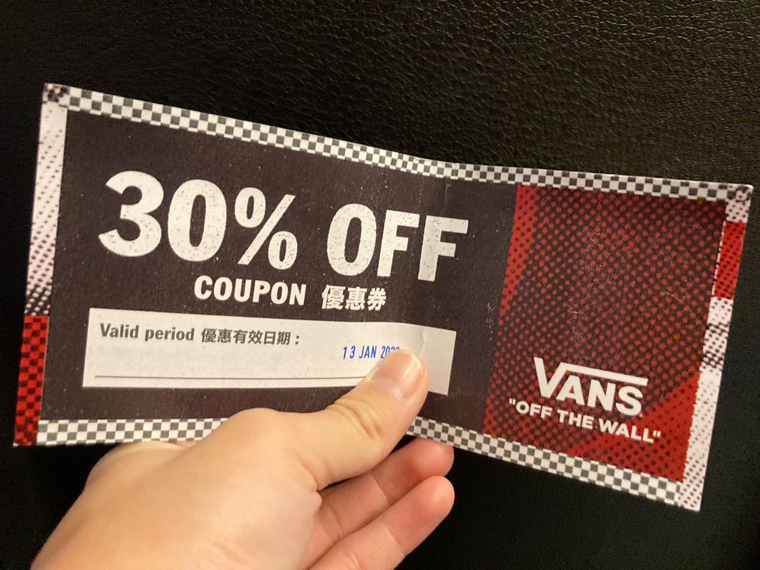 Vans 30% off coupon, 門票＆禮券, 兌換券- Carousell