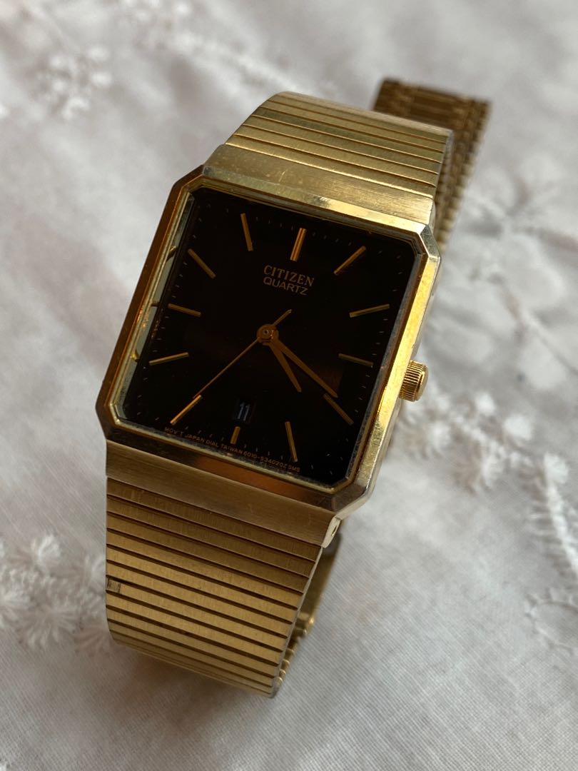 Citizen quartz deals watch gold square