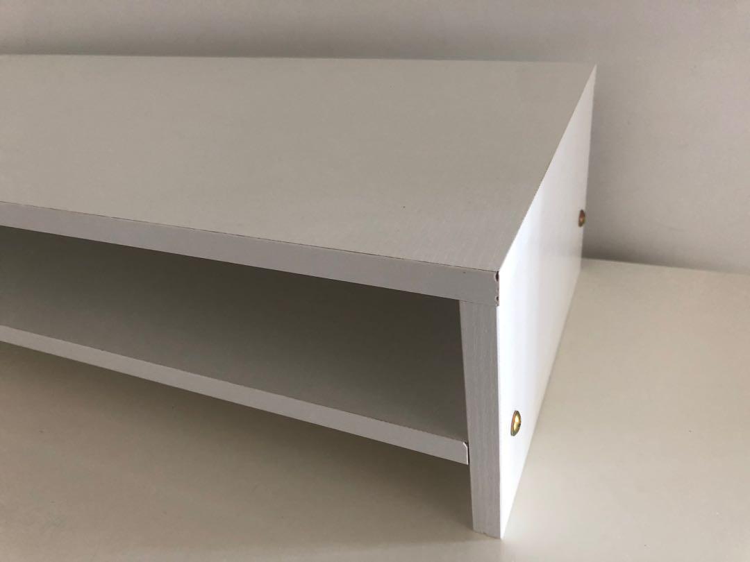 White Monitor Riser / Rack, Furniture & Home Living, Furniture, Shelves ...