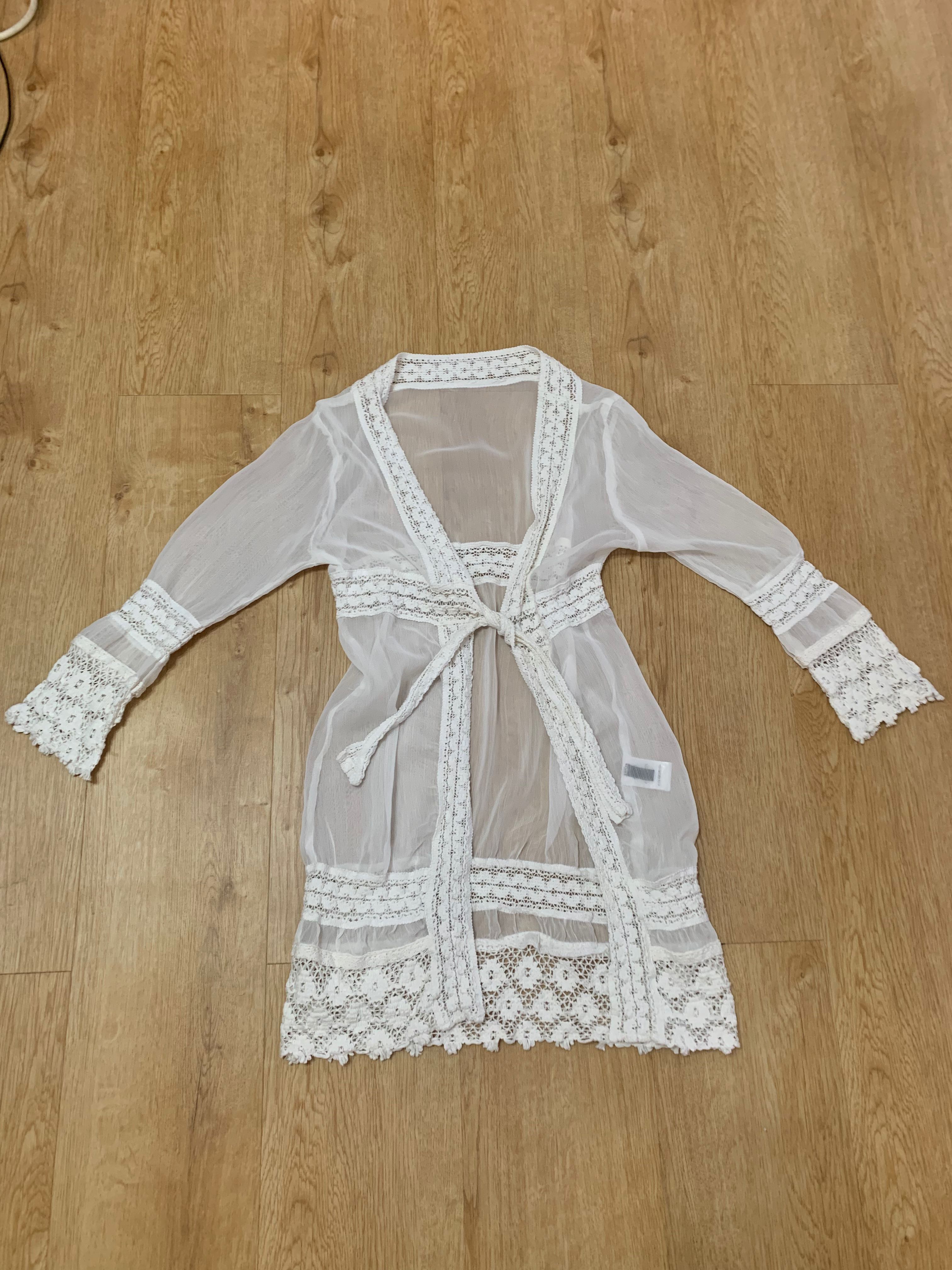 white sheer cardigan, Women's Fashion, Coats, Jackets and Outerwear on
