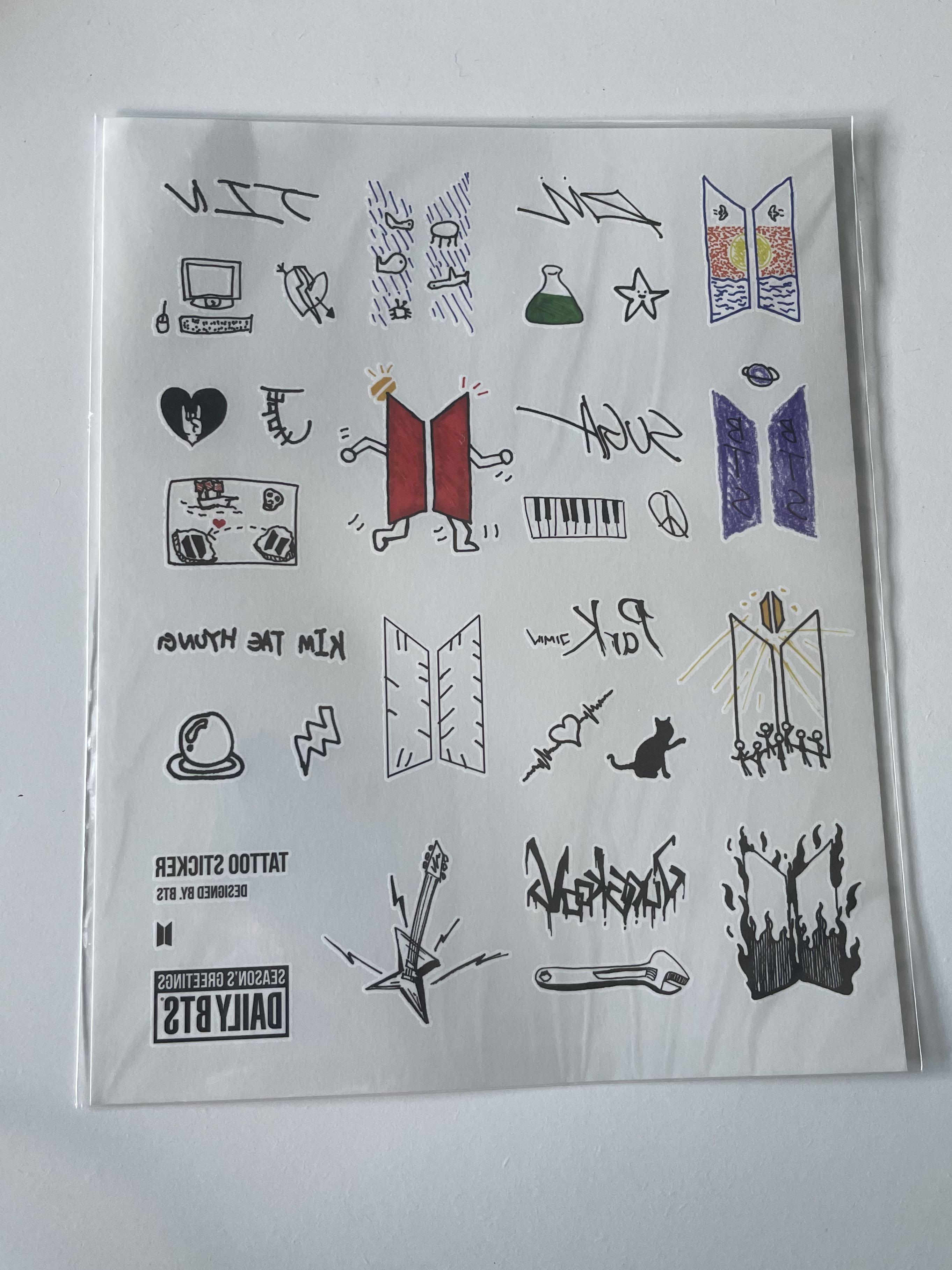 Colorful Tattoo Sticker - Letters — Stationery Pal