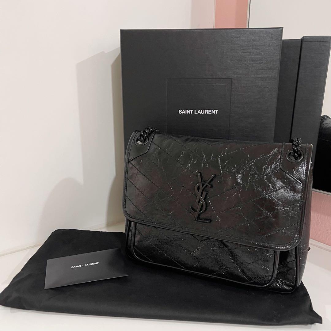 YSL Niki Crinkled Leather, Luxury, Bags & Wallets on Carousell