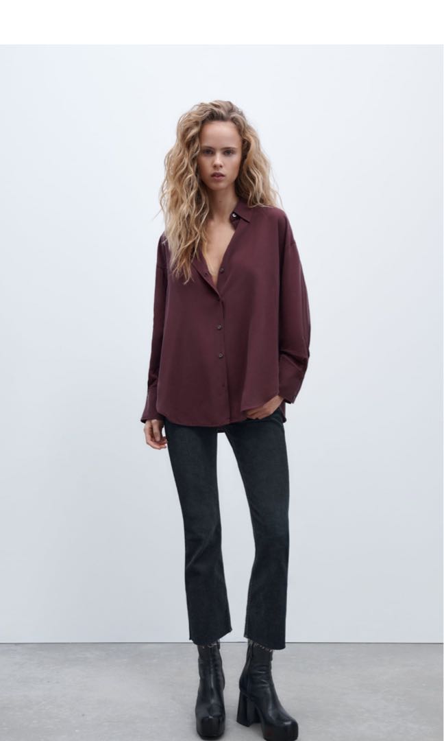 Zara soft oversize shirt, Women's Fashion, Tops, Shirts on Carousell