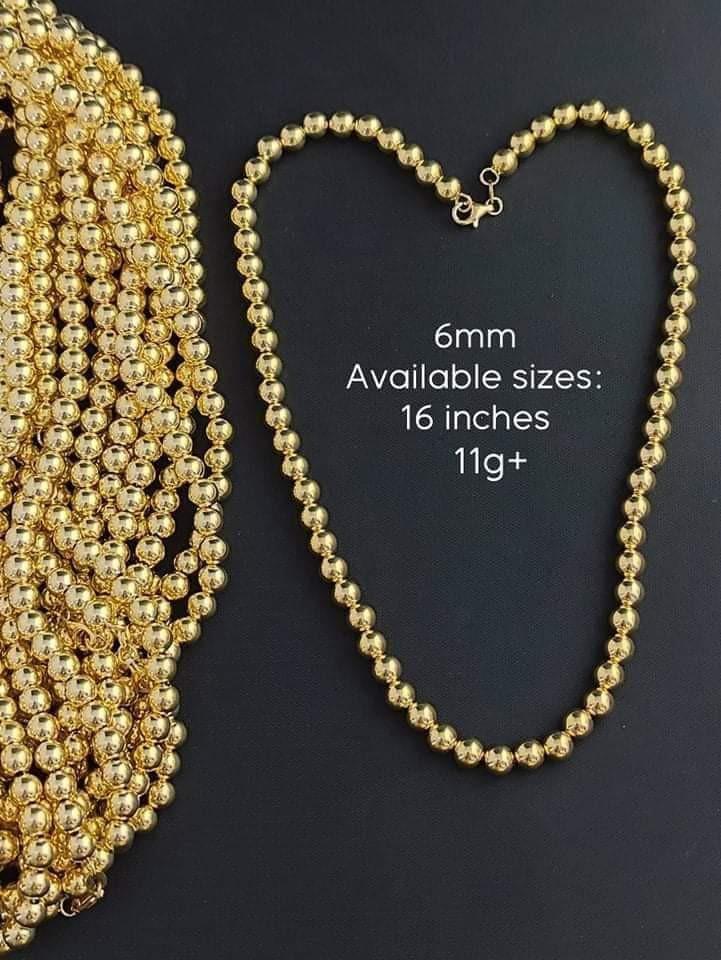 18K Saudi Gold Tiffany ball necklace Women s Fashion Jewelry