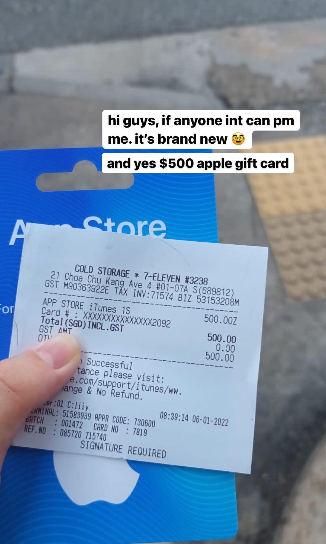 $500 apple gift card, Video Gaming, Gaming Accessories, Game ...