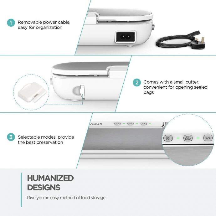 ABOX V69 4 in 1 Portable Food Vacuum Sealer Machine, Furniture & Home
