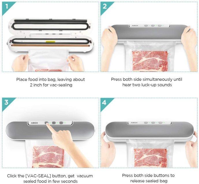 ABOX V69 4 in 1 Portable Food Vacuum Sealer Machine, Furniture & Home