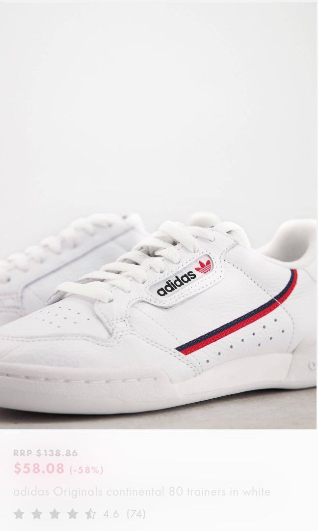 adidas Originals continental 80 in white, Women's Fashion, Footwear,  Sneakers on Carousell