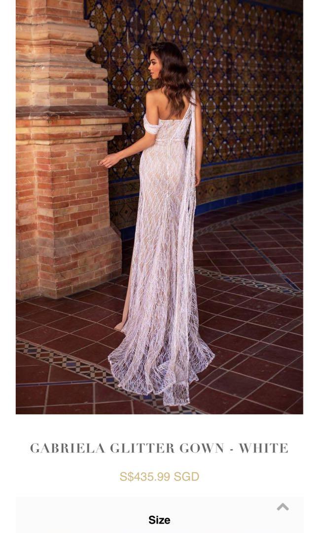 Alamour the label Gabrielle white evening gown wedding dress ...