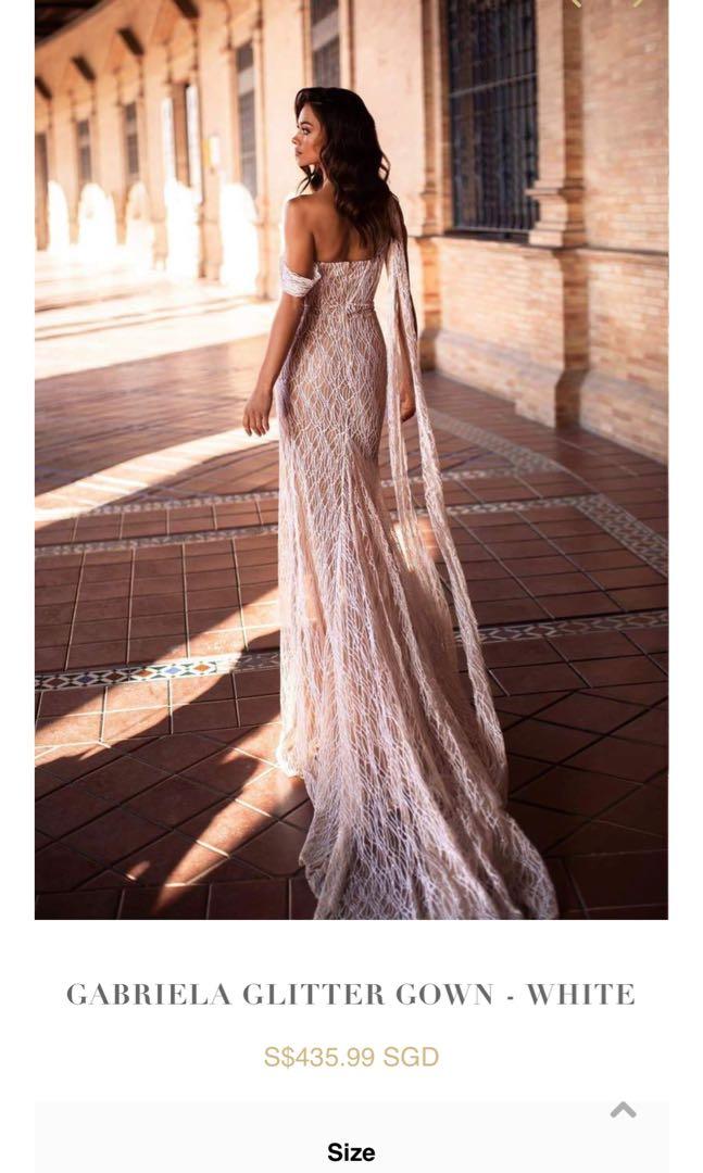 Alamour the label Gabrielle white evening gown wedding dress ...