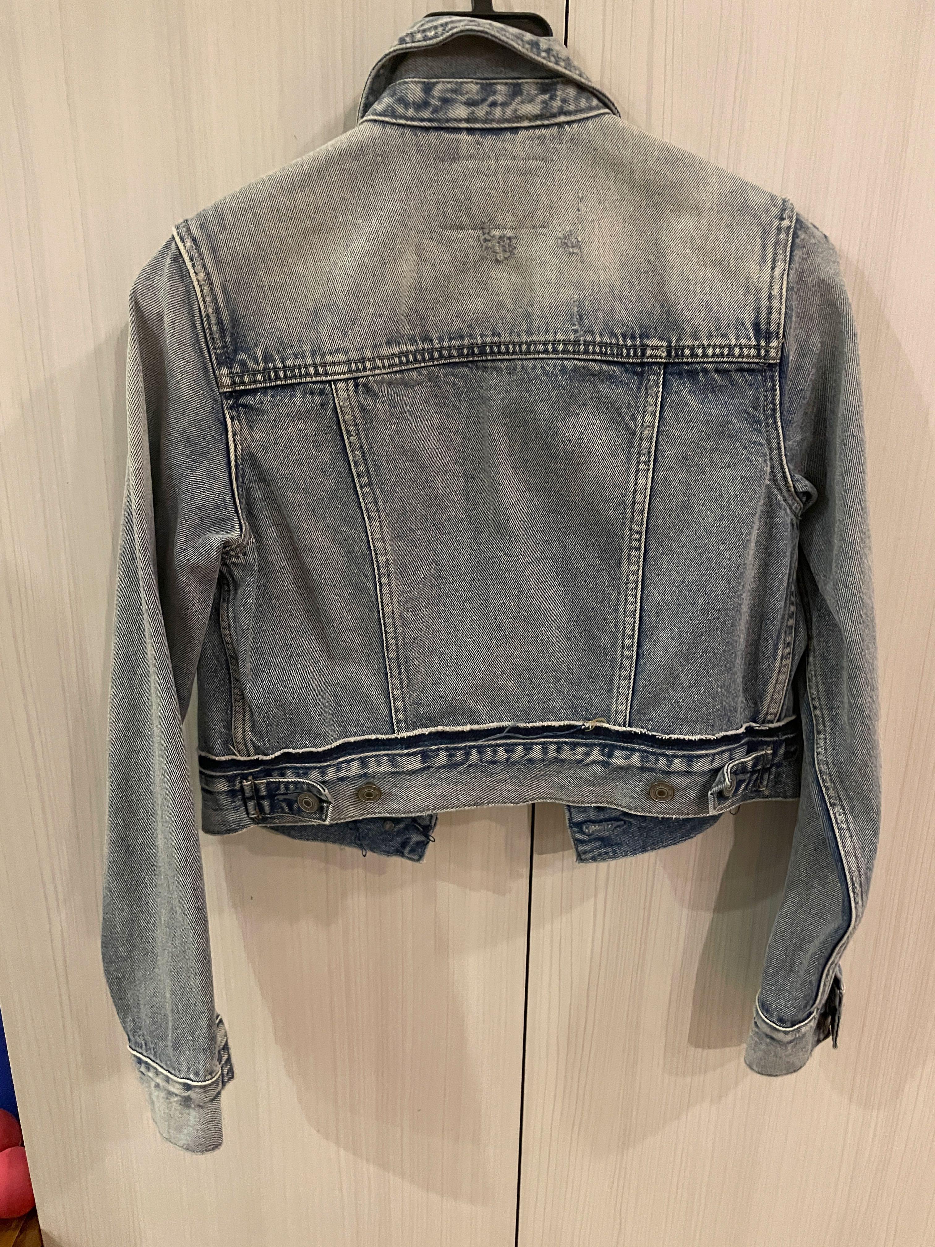 All Saints Denim Cropped Jacket Women s Fashion Coats Jackets