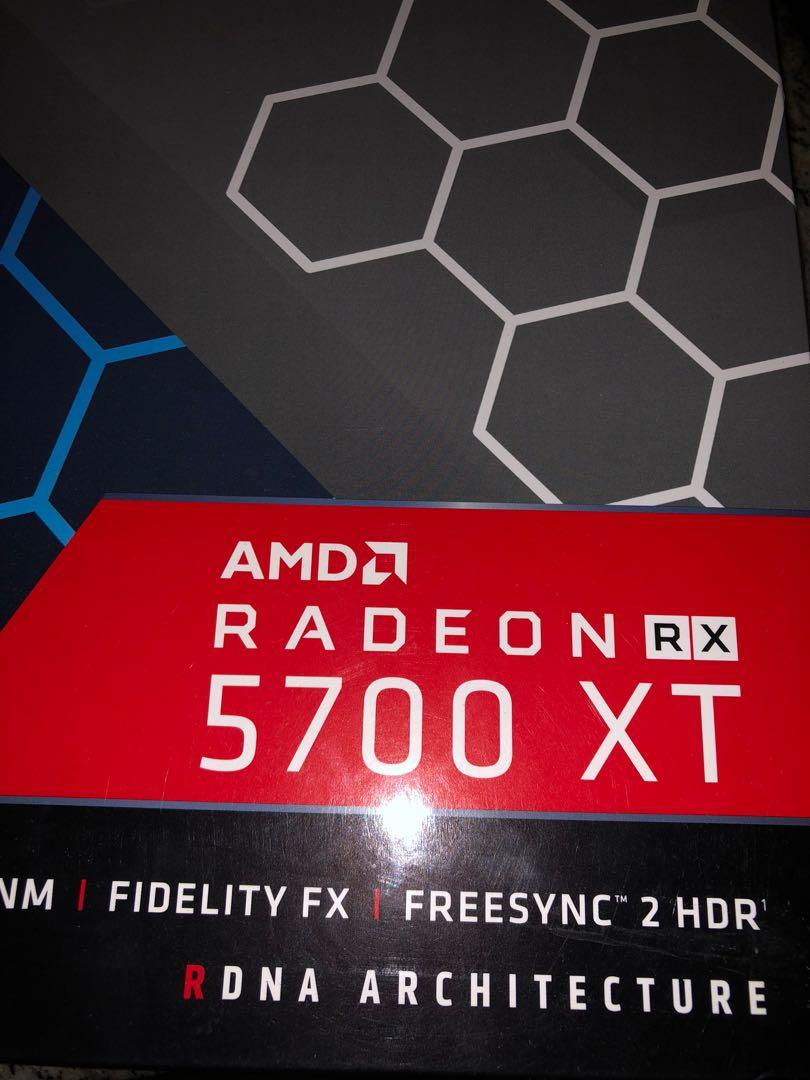 AMD 5700 XT (Category: Computer Parts) located in Quezon City. Submitted by lonepotato (Listing ID 1135982285, Image 1). Description: Selling gpu Used for gaming -recently tested (no issues) -with box.